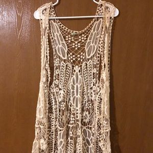 White Crotchet Shawl / Cover Up